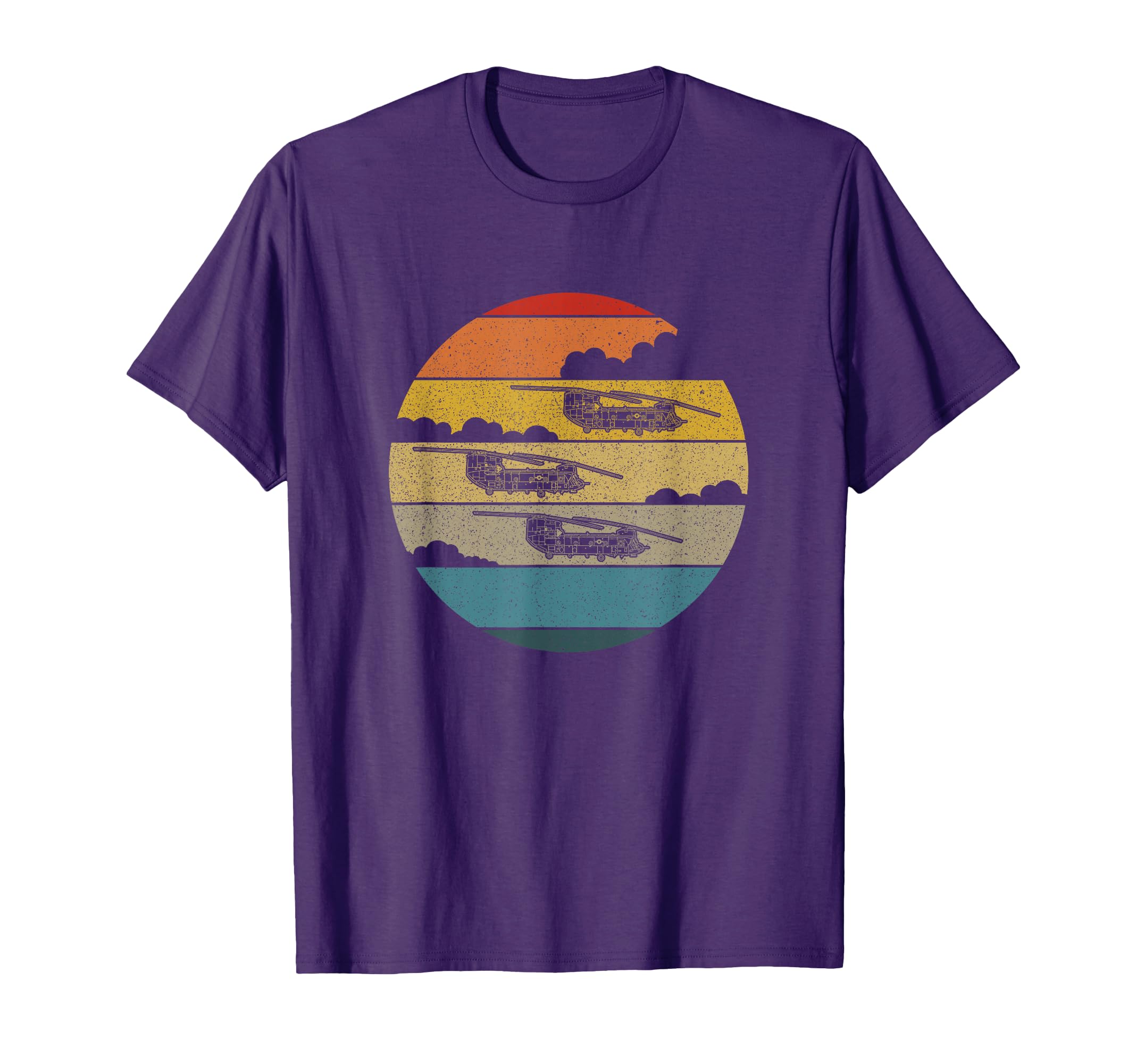 Ch47 Chinook Sunset Helicopter Flying T-Shirt - Graphic Print for Adults - T-Shirt, Sweatshirt, Hoodie