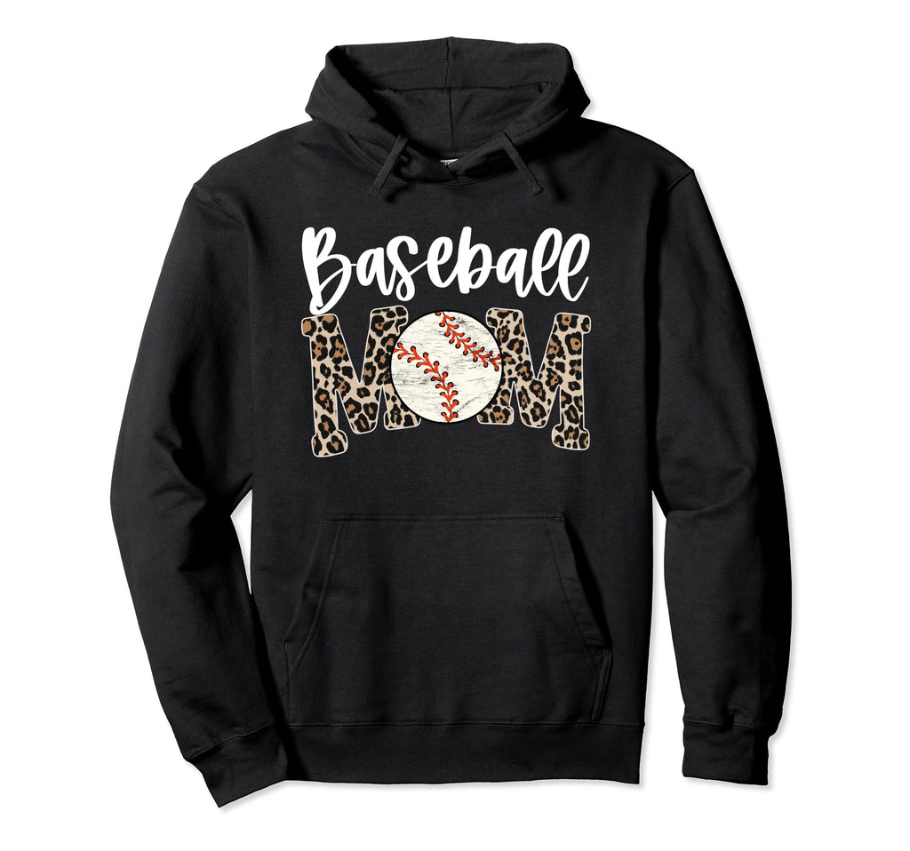 Leopard Baseball Mom Baseball Mama Mothers Hoodie - Graphic Print Unisex - T-Shirt, Sweatshirt, Hoodie