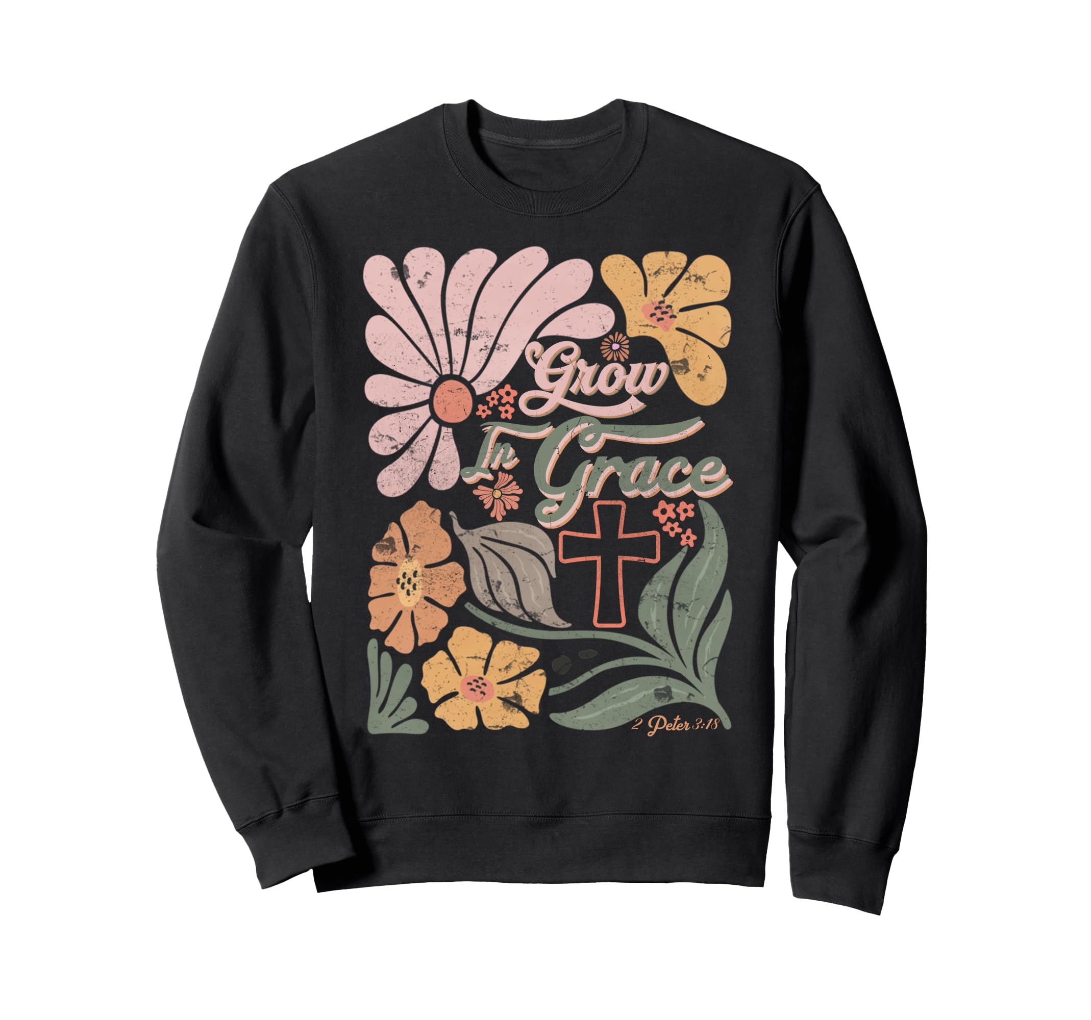 Boho Christian Grow Grace Christian Sweatshirt - Trendy Graphic Unisex - T-Shirt, Sweatshirt, Hoodie