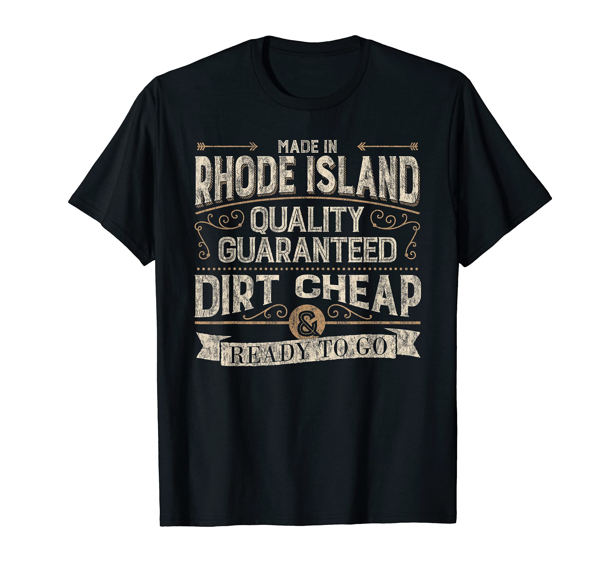 Funny Made Rhode Island Distressed T-Shirt - Casual Everyday Wear Men Women - T-Shirt, Sweatshirt, Hoodie