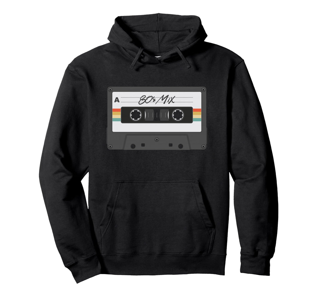 80S Mix Tape Cassette Tape Hoodie - Minimalist Print for Adults - T-Shirt, Sweatshirt, Hoodie