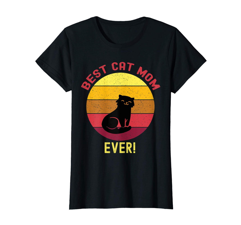 Womens Best Cat Mom Ever Sunset T-Shirt - Custom Art Print Men Women - T-Shirt, Sweatshirt, Hoodie