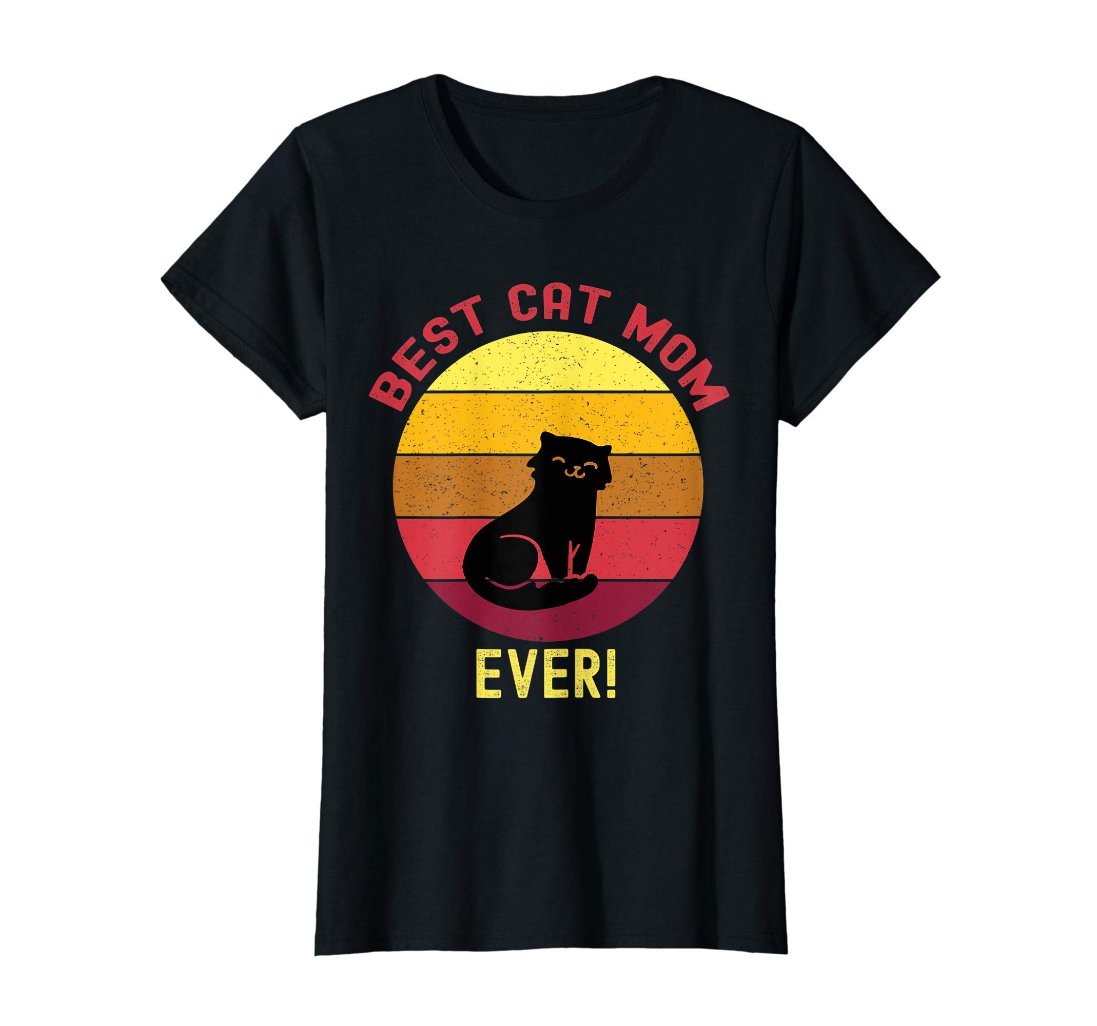 Womens Best Cat Mom Ever Sunset T-Shirt - Custom Art Print Men Women - T-Shirt, Sweatshirt, Hoodie