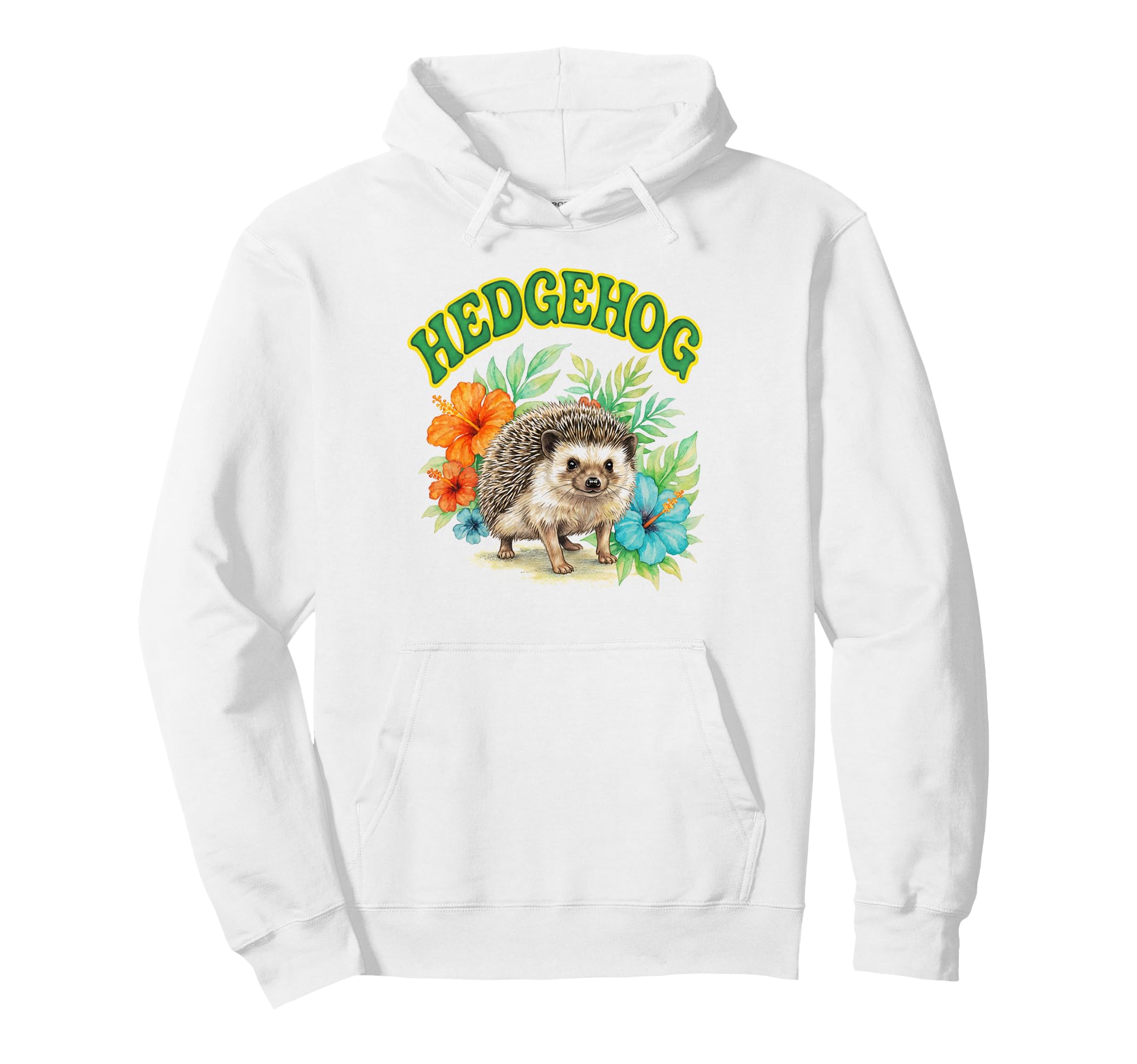 Hedgehog Groovy Floral Hedgehog Hoodie - Fun Novelty Design for Adults - T-Shirt, Sweatshirt, Hoodie