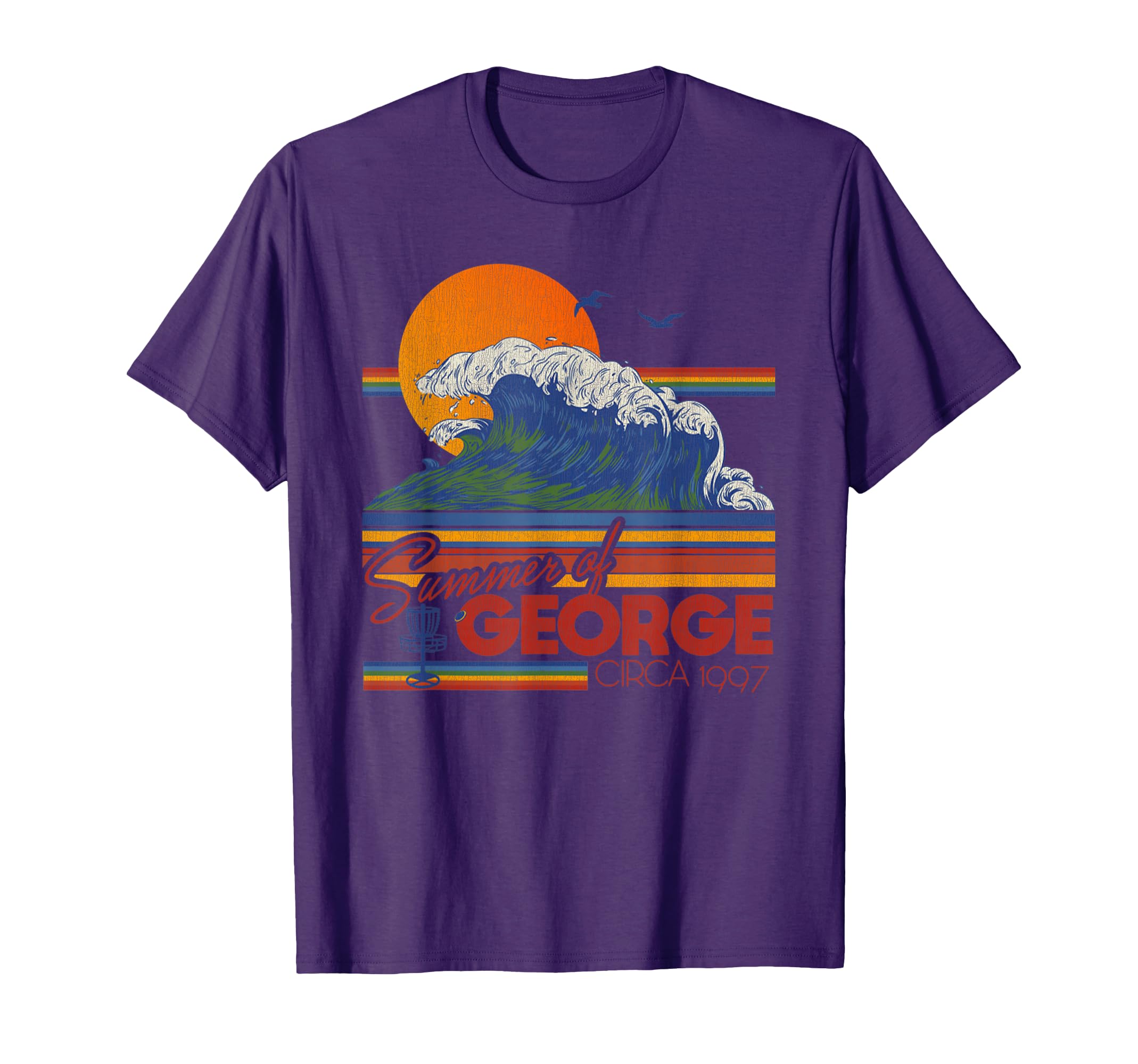 Summer George Rainbow 90S Beach Wave T-Shirt - Aesthetic Graphic for Adults - T-Shirt, Sweatshirt, Hoodie