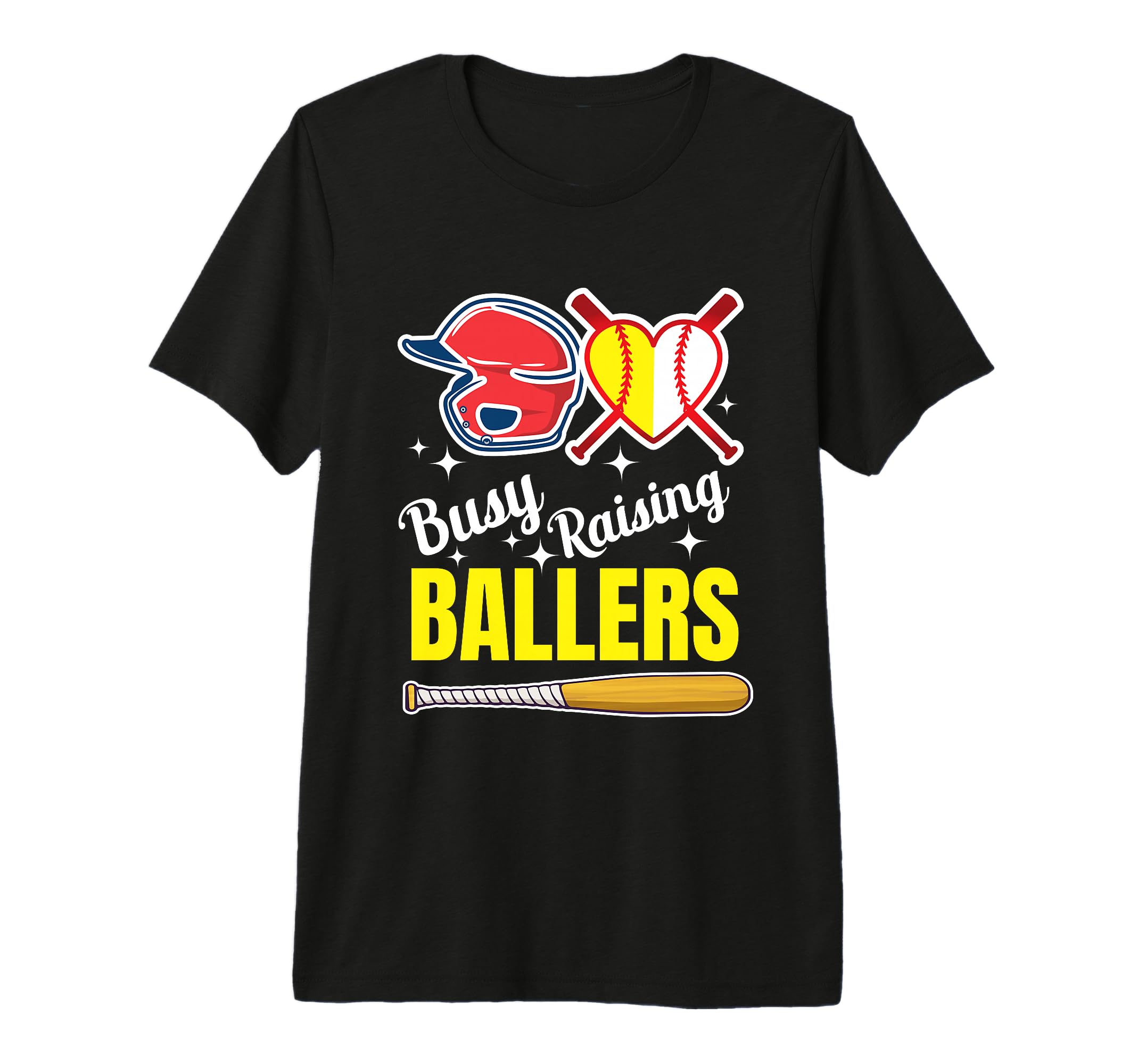 Busy Raising Ballers Softball And T-Shirt - Novelty Apparel for Adults - T-Shirt, Sweatshirt, Hoodie