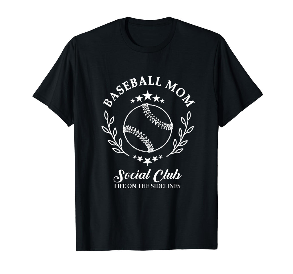 Sideline Social Club Baseball Mom T-Shirt - Custom Art Print for Adults - T-Shirt, Sweatshirt, Hoodie