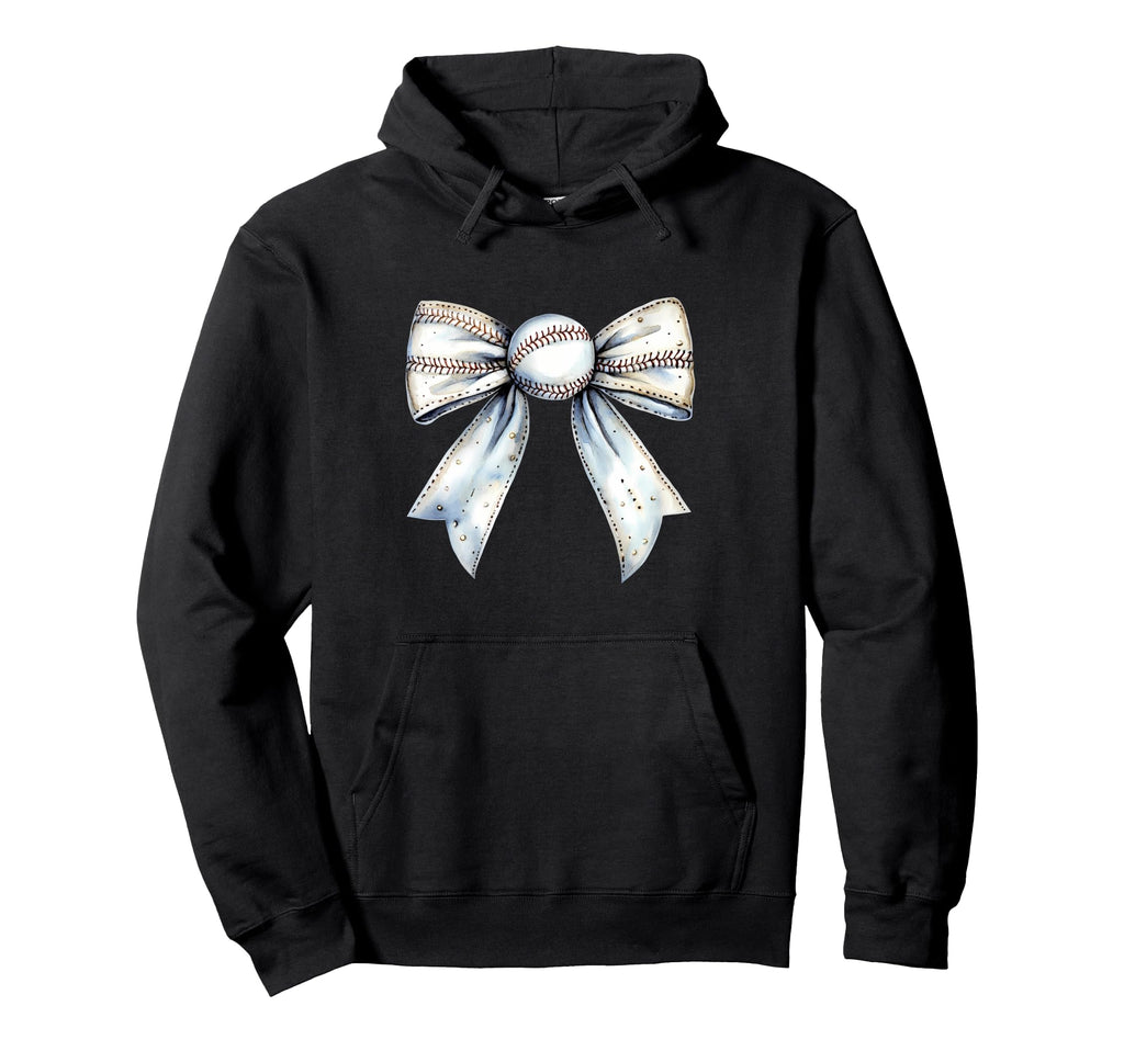 Baseball Coquette Bow Baseball Mom Hoodie - Graphic Print Men Women - T-Shirt, Sweatshirt, Hoodie