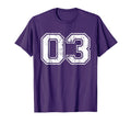 Number 03 Varsity Distressed T-Shirt - Casual Everyday Wear for Adults - T-Shirt, Sweatshirt, Hoodie