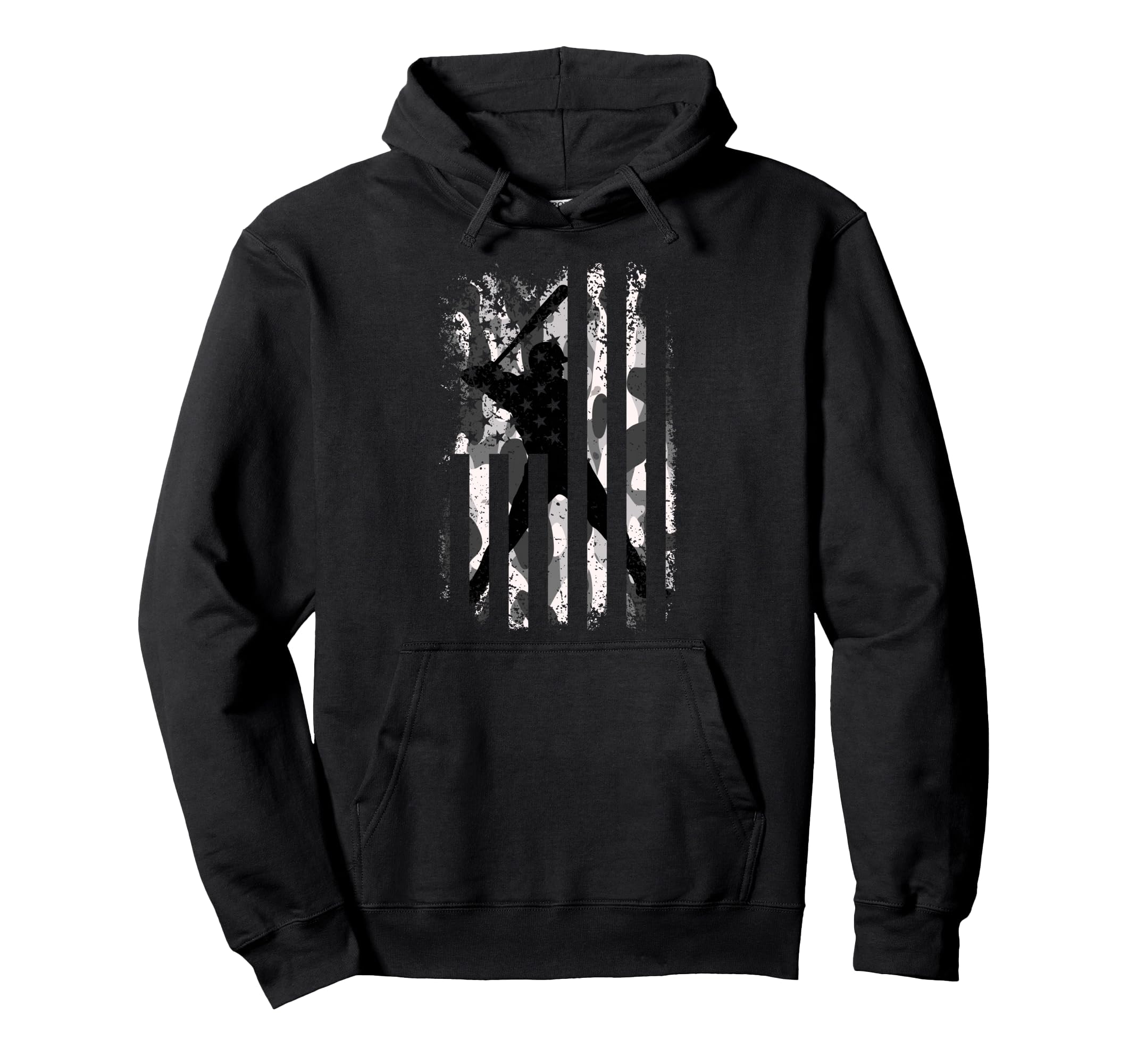 Baseball Us Camouflage Flag Baseball Hoodie - Novelty Apparel Men Women - T-Shirt, Sweatshirt, Hoodie