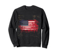 Distressed America Flag Usa Sweatshirt - Casual Everyday Wear Men Women - T-Shirt, Sweatshirt, Hoodie