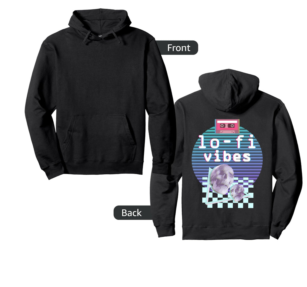 Lo Fi Vibes Aesthetic Vaporwave Hoodie - Fun Novelty Design Men Women - T-Shirt, Sweatshirt, Hoodie