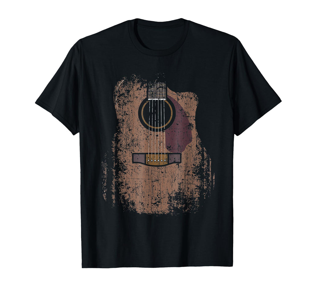 Distressed Acoustic Guitar Player T-Shirt - Aesthetic Graphic for Adults - T-Shirt, Sweatshirt, Hoodie