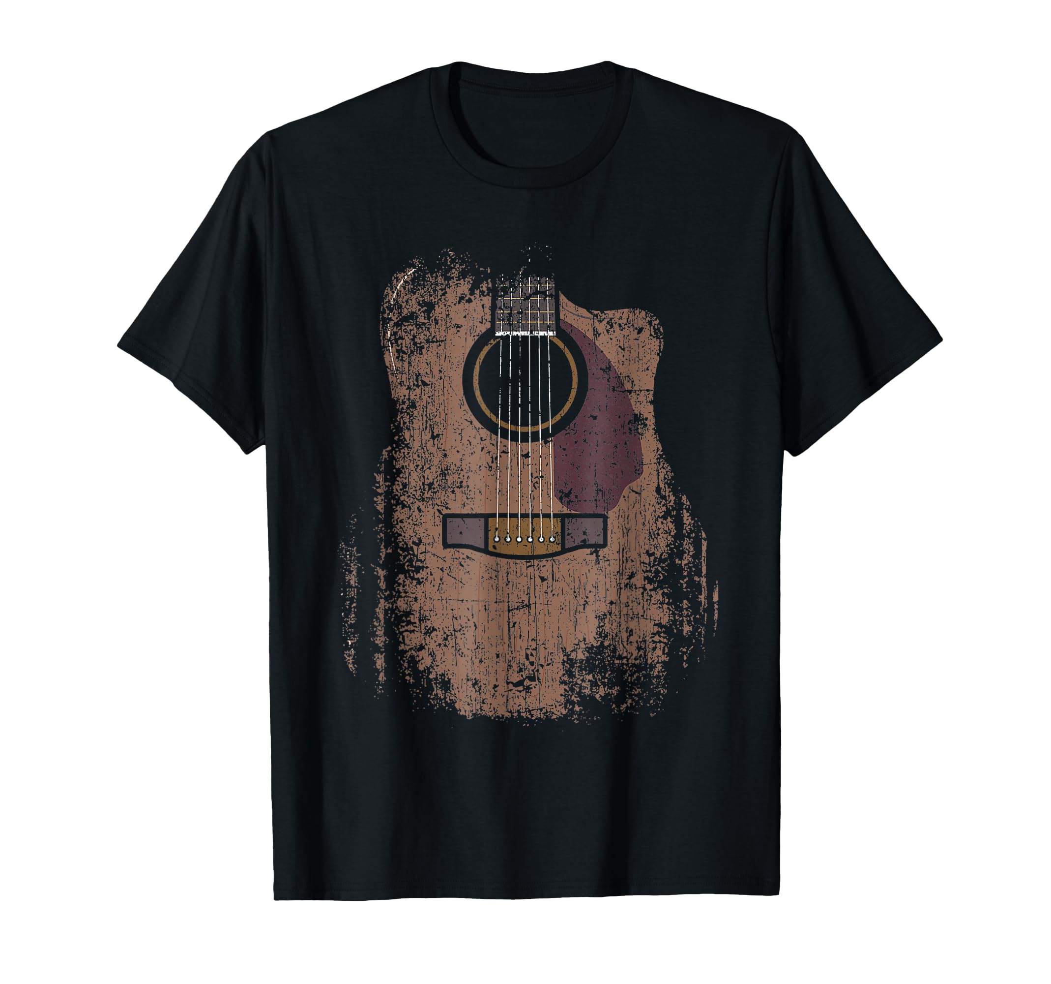 Distressed Acoustic Guitar Player T-Shirt - Aesthetic Graphic for Adults - T-Shirt, Sweatshirt, Hoodie