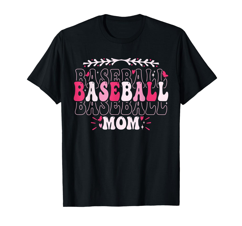 Groovy Baseball Mom Proud Baseball Mom T-Shirt - Unique Graphic Men Women - T-Shirt, Sweatshirt, Hoodie