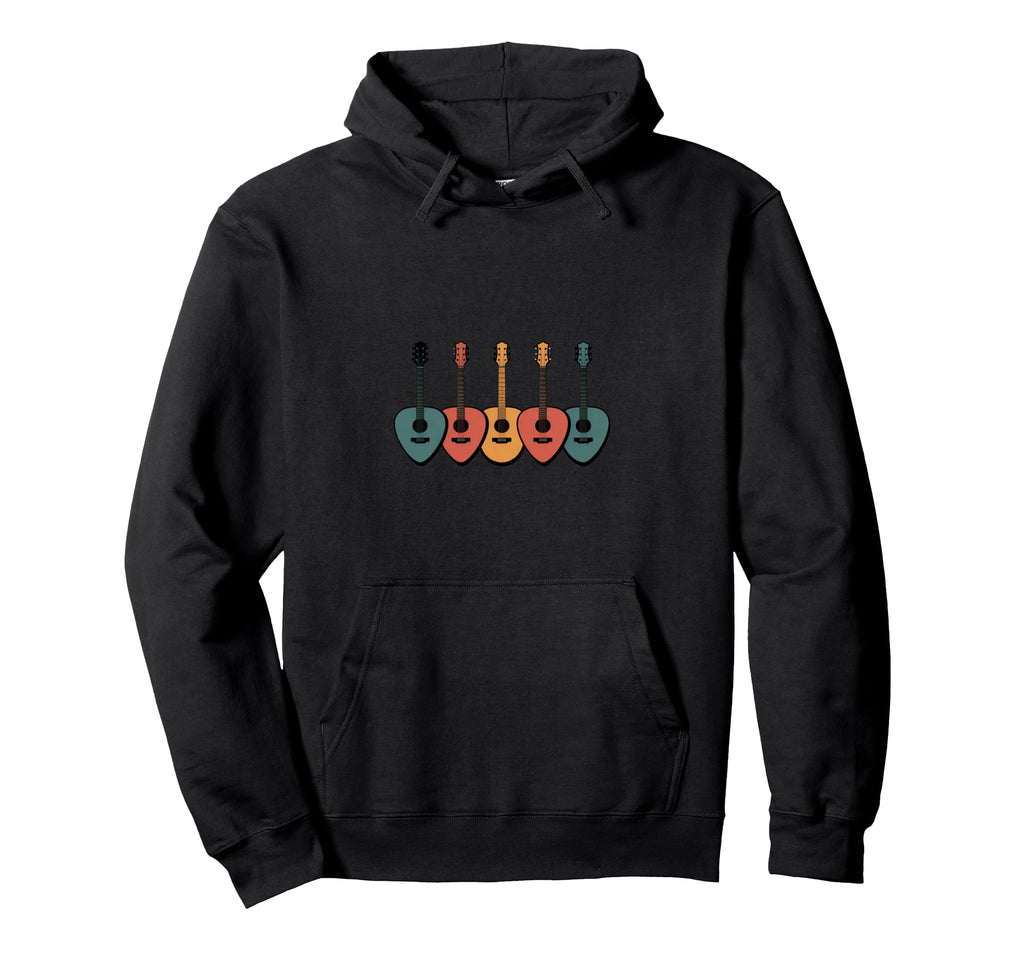 Colorful Acoustic Guitar Picks Music Hoodie - Fun Novelty Design Unisex - T-Shirt, Sweatshirt, Hoodie