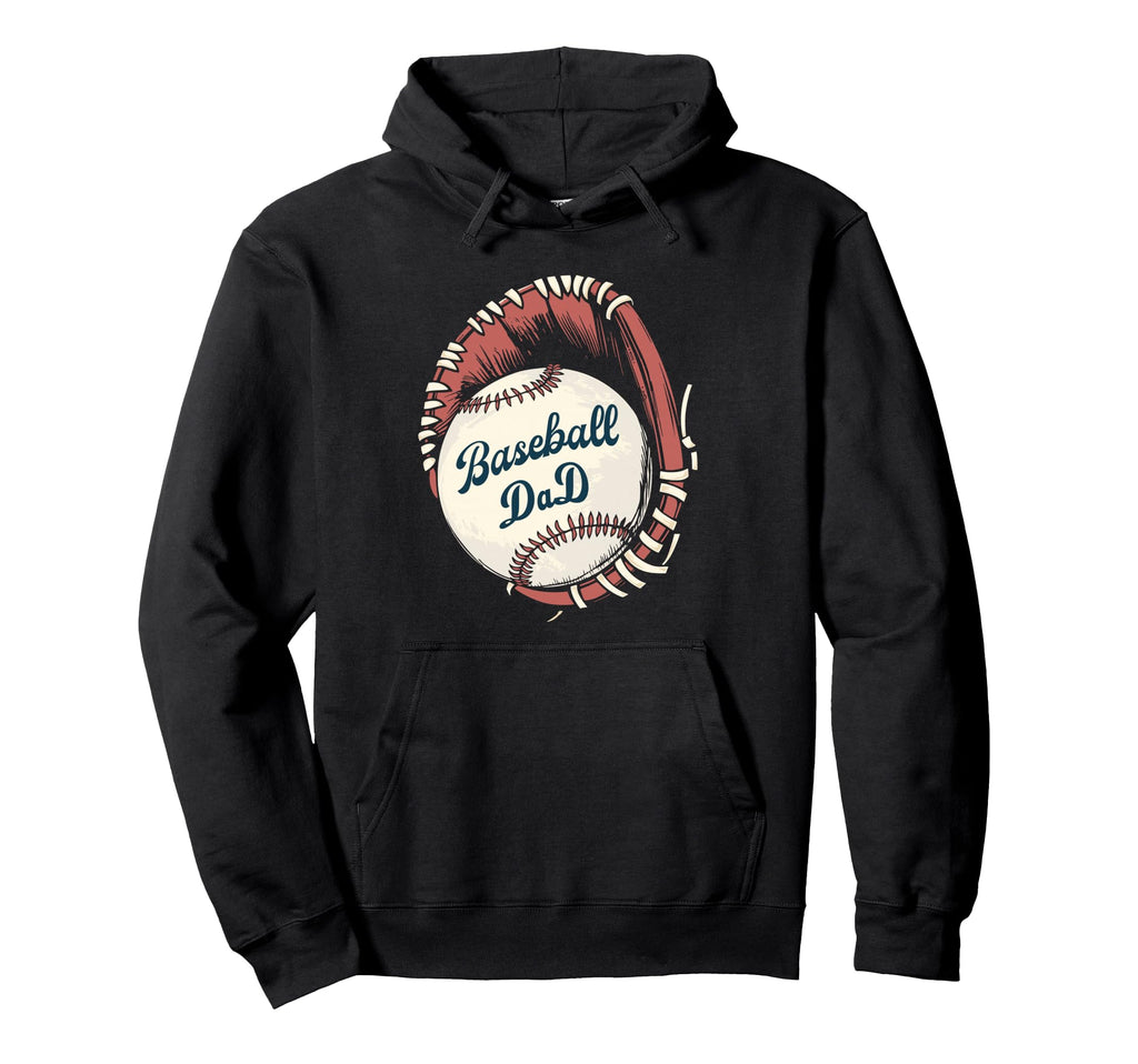 Baseball Dad Softball Glove And Ball Hoodie - Aesthetic Graphic Unisex - T-Shirt, Sweatshirt, Hoodie