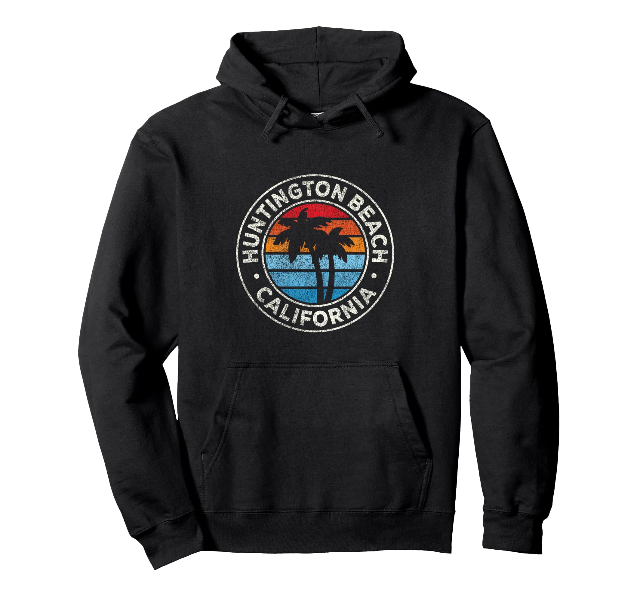 Huntington Beach California Ca 70S Hoodie - Trendy Graphic Unisex - T-Shirt, Sweatshirt, Hoodie