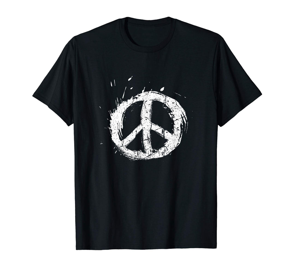 Paint Splatter White Peace Sign T-Shirt - Casual Everyday Wear Unisex - T-Shirt, Sweatshirt, Hoodie