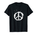 Paint Splatter White Peace Sign T-Shirt - Casual Everyday Wear Unisex - T-Shirt, Sweatshirt, Hoodie