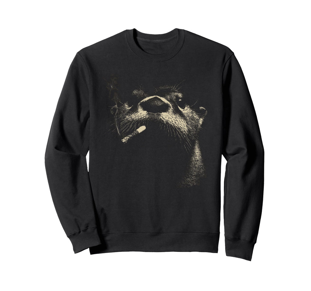 Naughty Otter Smoking Cigarette Meme Sweatshirt - Unique Graphic Men Women - T-Shirt, Sweatshirt, Hoodie