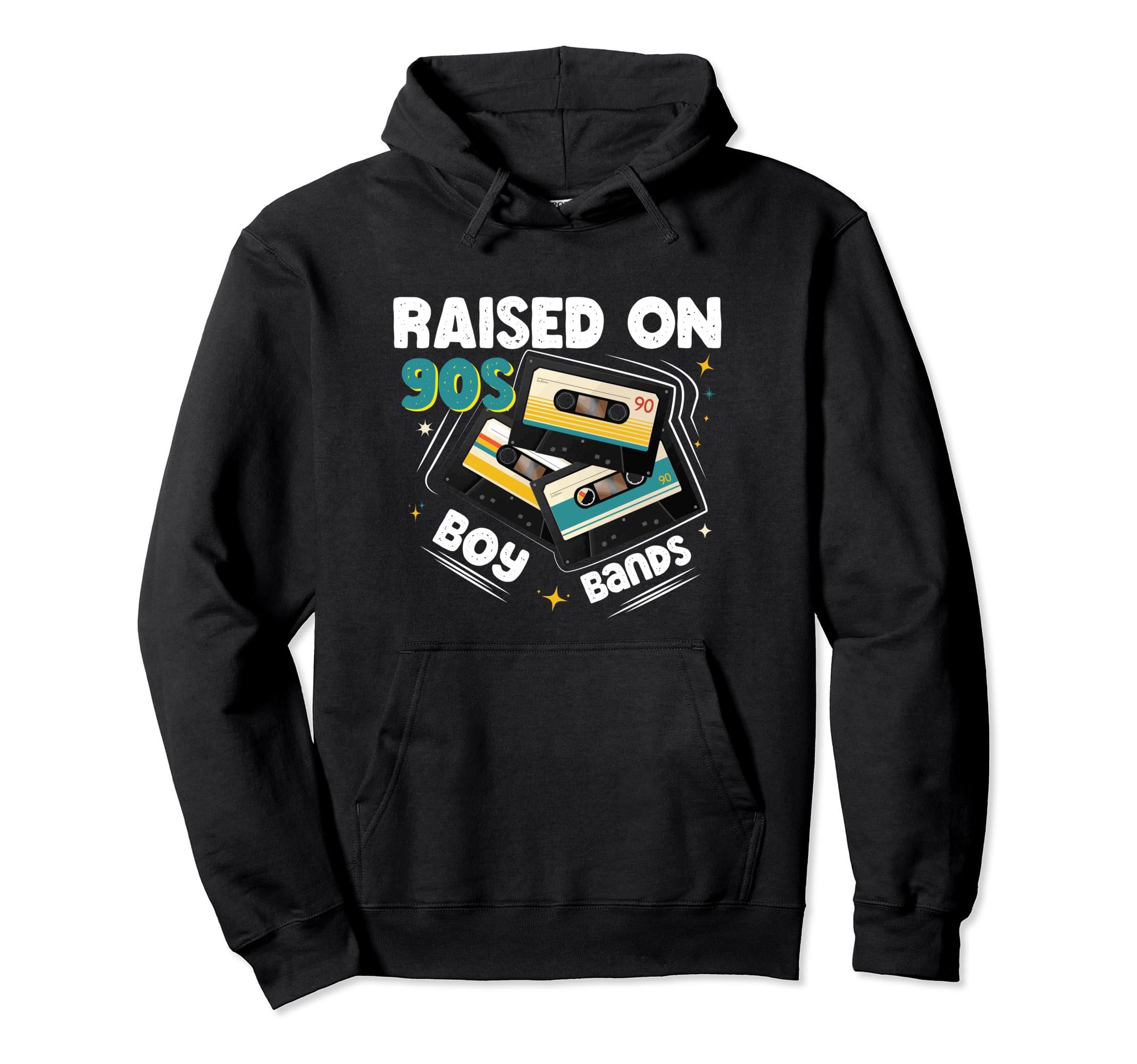 Raised 90S Bands Cassette Tape Hoodie - Minimalist Print Men Women - T-Shirt, Sweatshirt, Hoodie