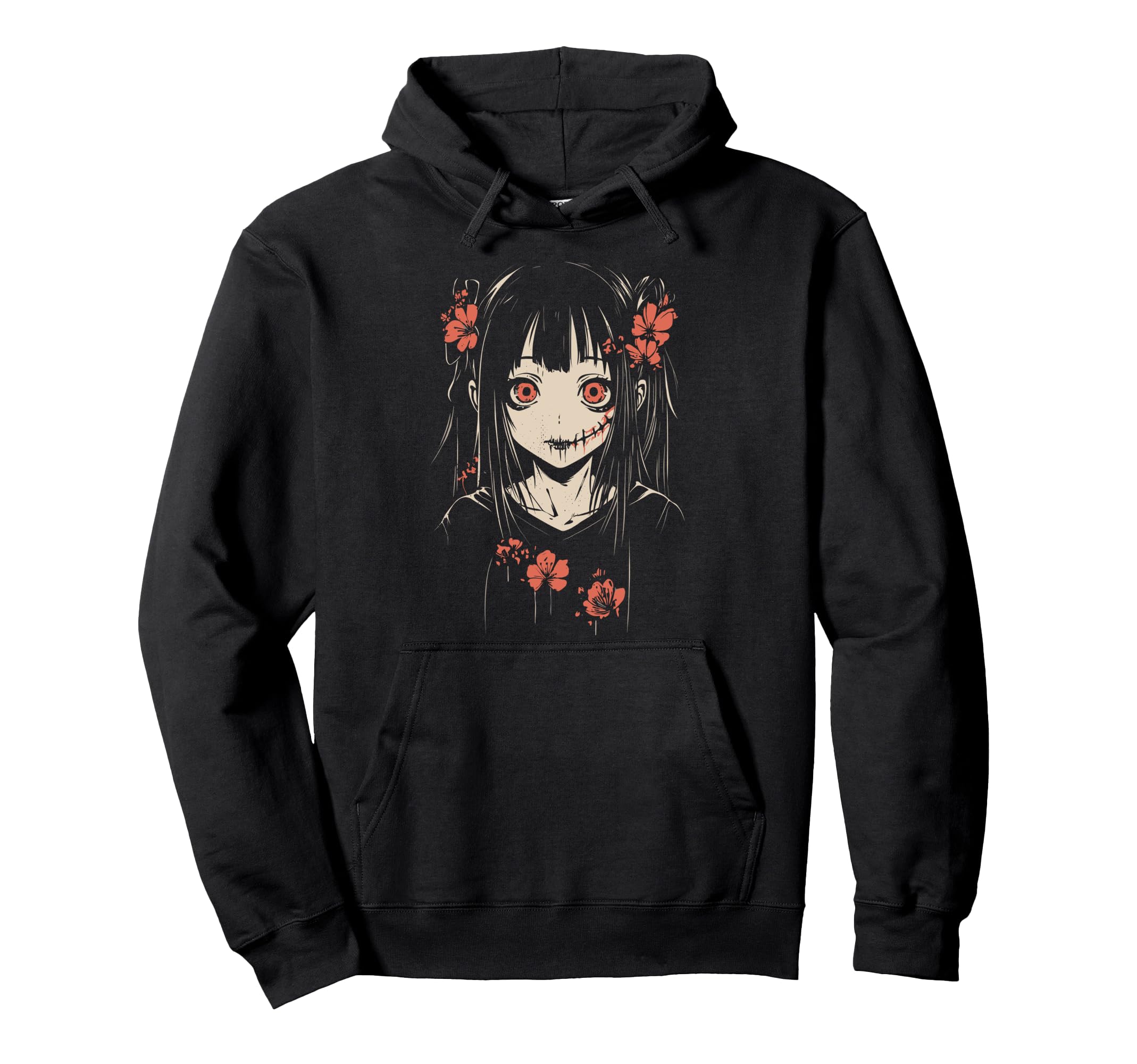 Anime Horror Aesthetic Soft Grunge Waifu Hoodie - Graphic Print Unisex - T-Shirt, Sweatshirt, Hoodie