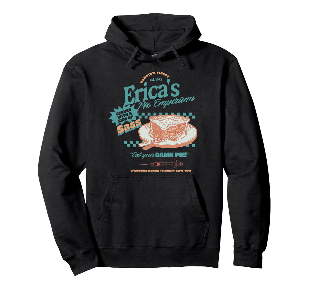 80S Diner Ericas Pie Emporium Eat Your Damn Hoodie - Graphic Print Unisex - T-Shirt, Sweatshirt, Hoodie