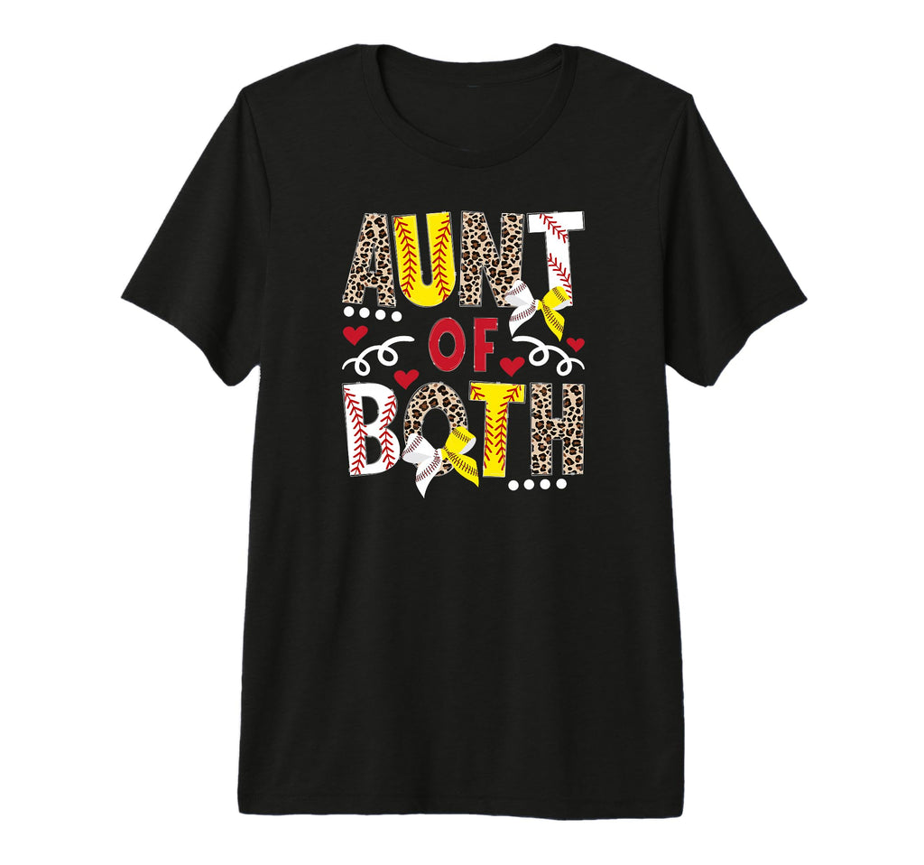 Aunt Both Leopard Softball T-Shirt - Casual Everyday Wear Men Women - T-Shirt, Sweatshirt, Hoodie
