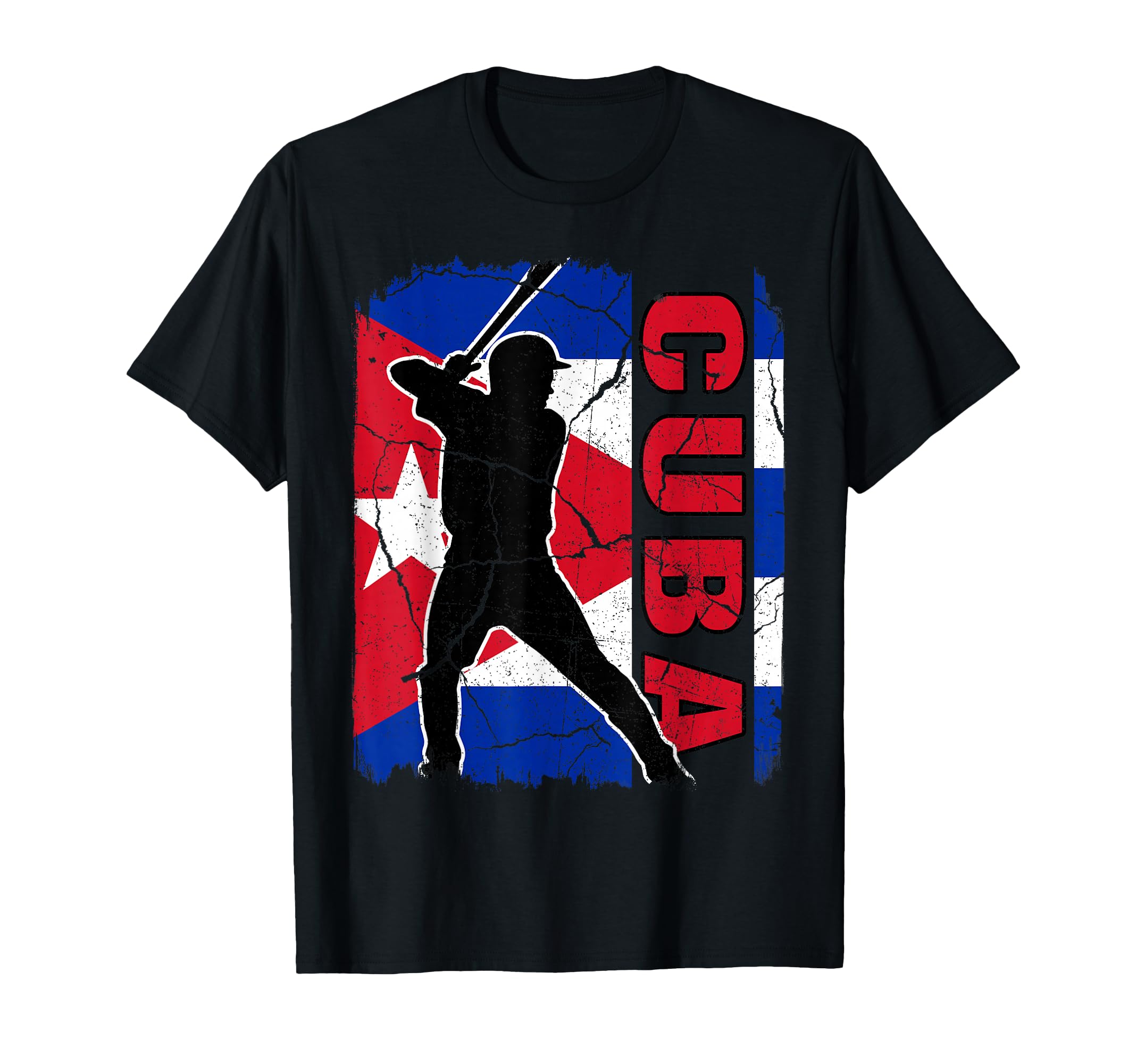 Cuban Baseball Player Cuba Flag T-Shirt - Custom Art Print Men Women - T-Shirt, Sweatshirt, Hoodie