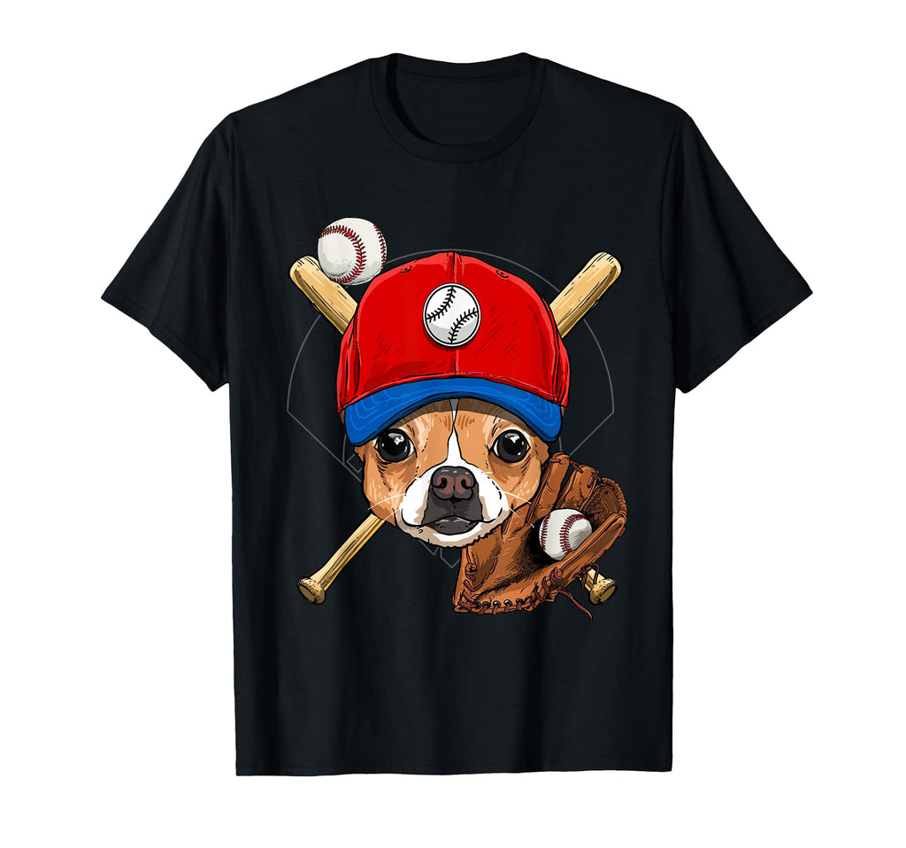 Chihuahua Baseball Dog Lovers Baseball T-Shirt - Fun Novelty Design Unisex - T-Shirt, Sweatshirt, Hoodie