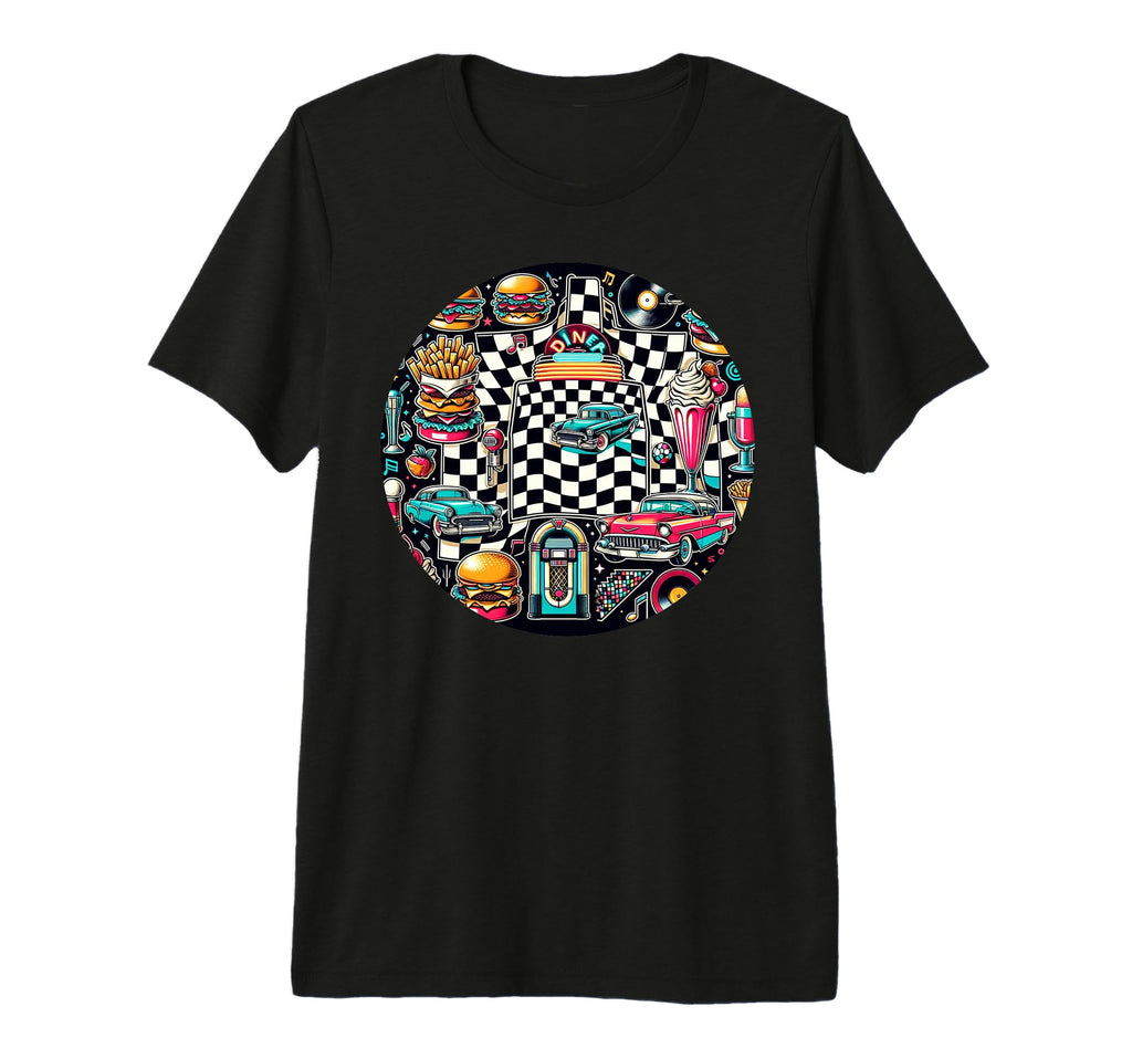 1950S Diner Tri Blend T-Shirt - Fun Novelty Design for Adults - T-Shirt, Sweatshirt, Hoodie