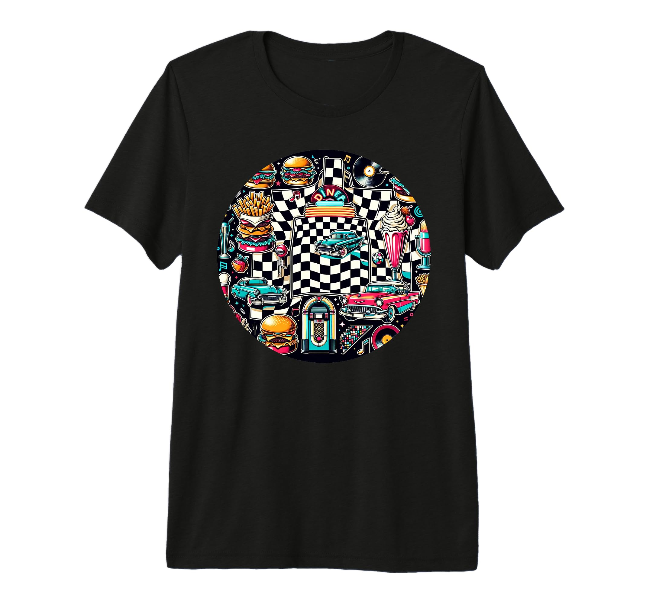 1950S Diner Tri Blend T-Shirt - Fun Novelty Design for Adults - T-Shirt, Sweatshirt, Hoodie