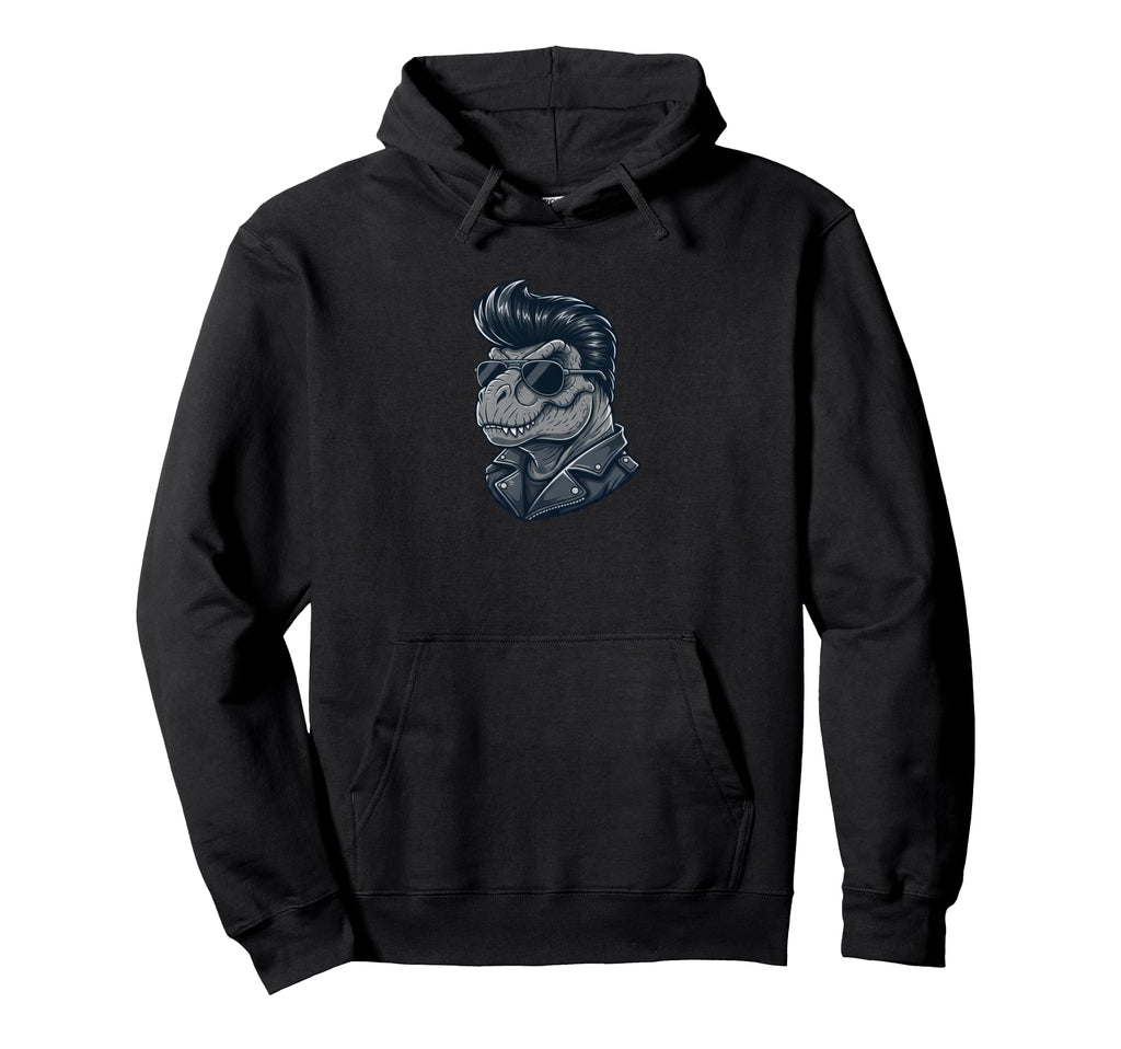 T Rex Dinosaur Rock Roll Shades Hoodie - Minimalist Print Men Women - T-Shirt, Sweatshirt, Hoodie