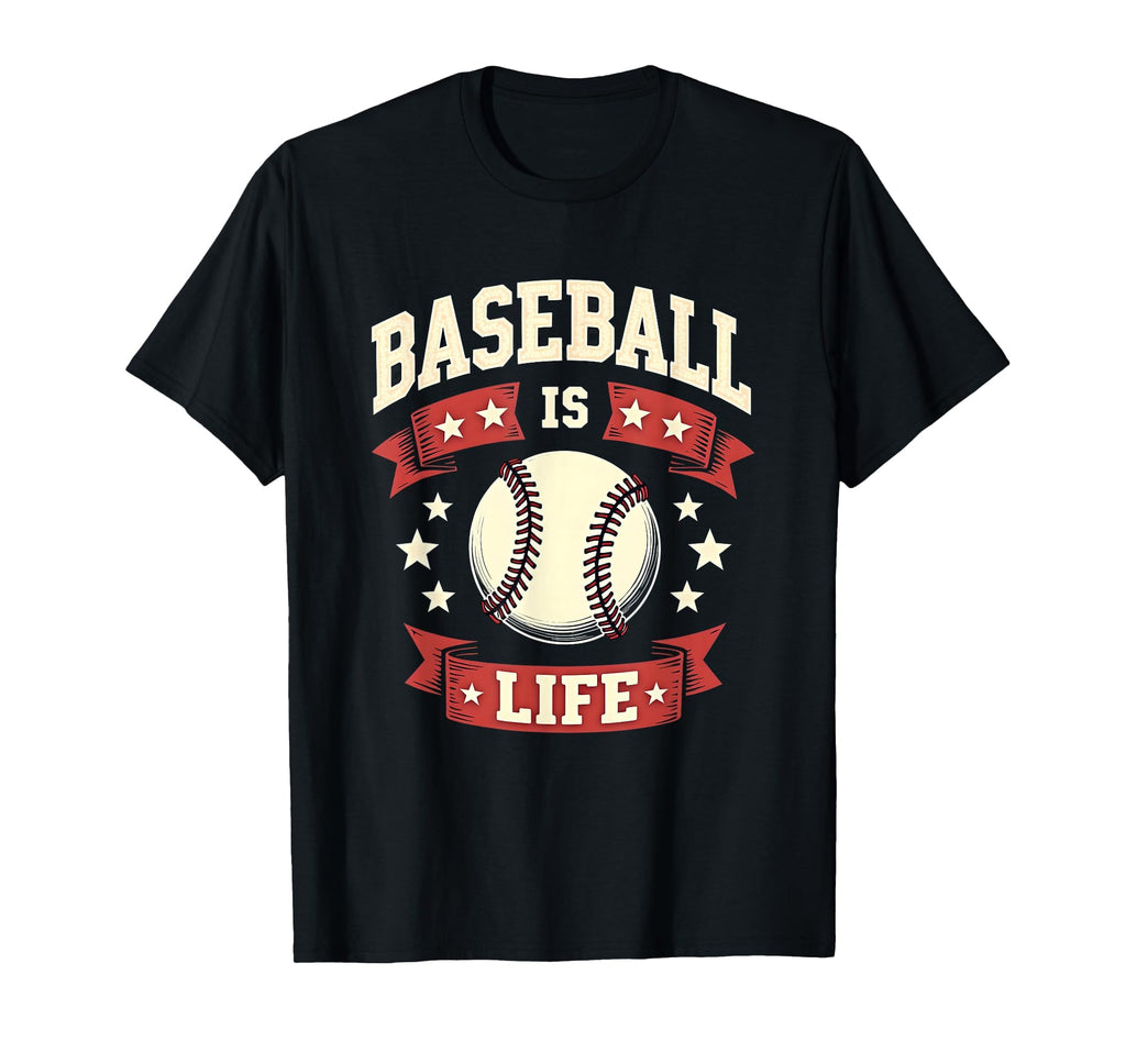 Baseball Is Life Baseball Mom T-Shirt - Fun Novelty Design Men Women - T-Shirt, Sweatshirt, Hoodie