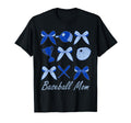 Baseball Mom Coquette Bow Blue Baseball T-Shirt - Streetwear Style Unisex - T-Shirt, Sweatshirt, Hoodie