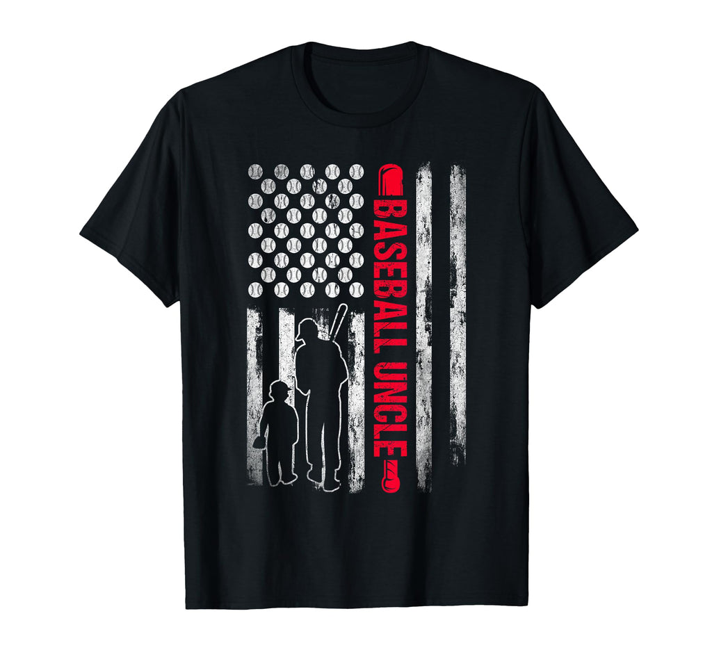 Baseball Uncle American Flag Baseball T-Shirt - Aesthetic Graphic Unisex - T-Shirt, Sweatshirt, Hoodie