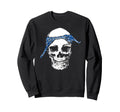 Hip Hop Skull Blue Do Rag Bandana Old Sweatshirt - Graphic Print Unisex - T-Shirt, Sweatshirt, Hoodie