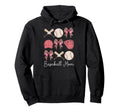 Baseball Mama Coquette Bow Baseball Hoodie - Fun Novelty Design for Adults - T-Shirt, Sweatshirt, Hoodie