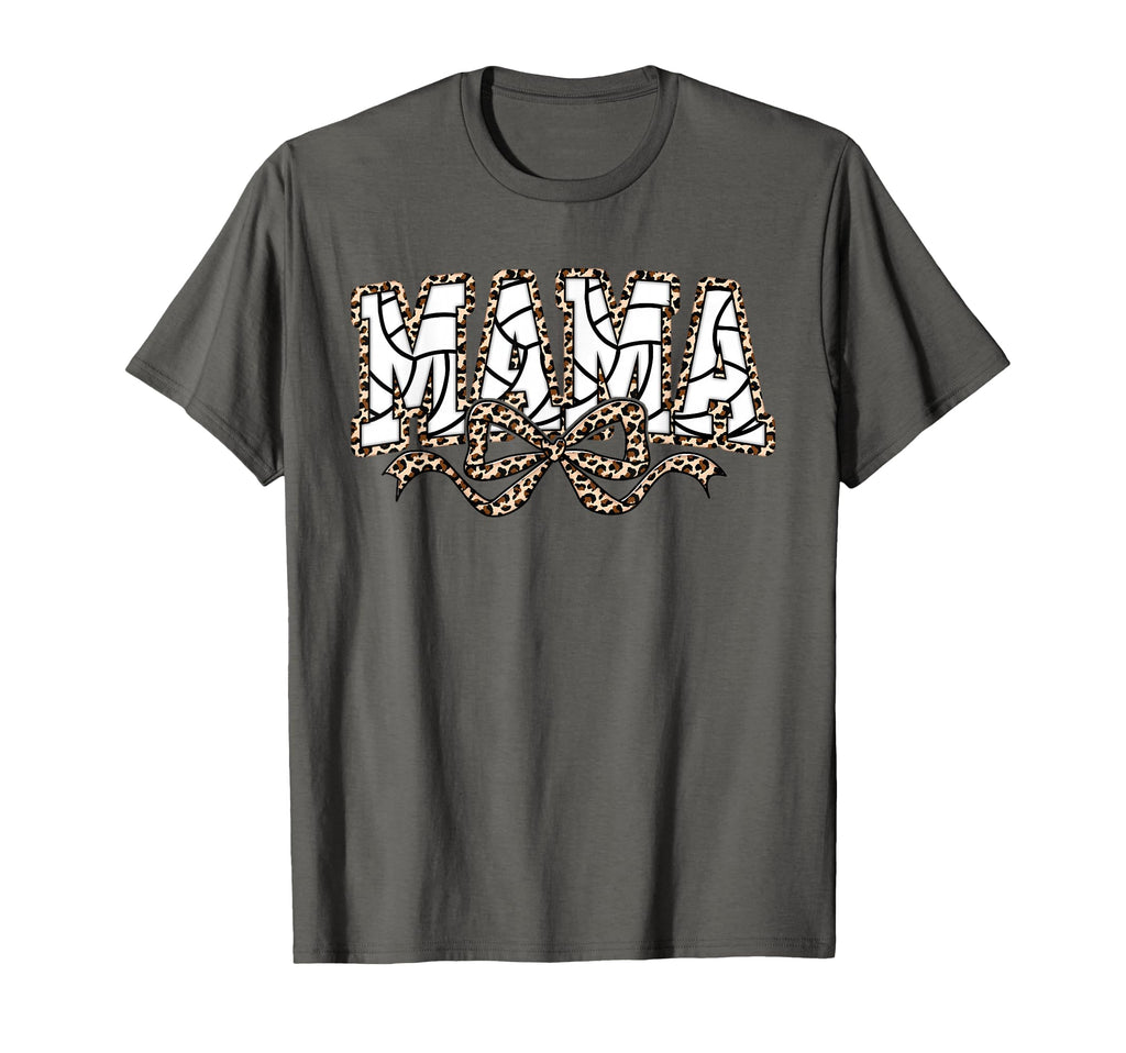 Leopard Volleyball Mama Coquette Bow T-Shirt - Custom Art Print Unisex - T-Shirt, Sweatshirt, Hoodie