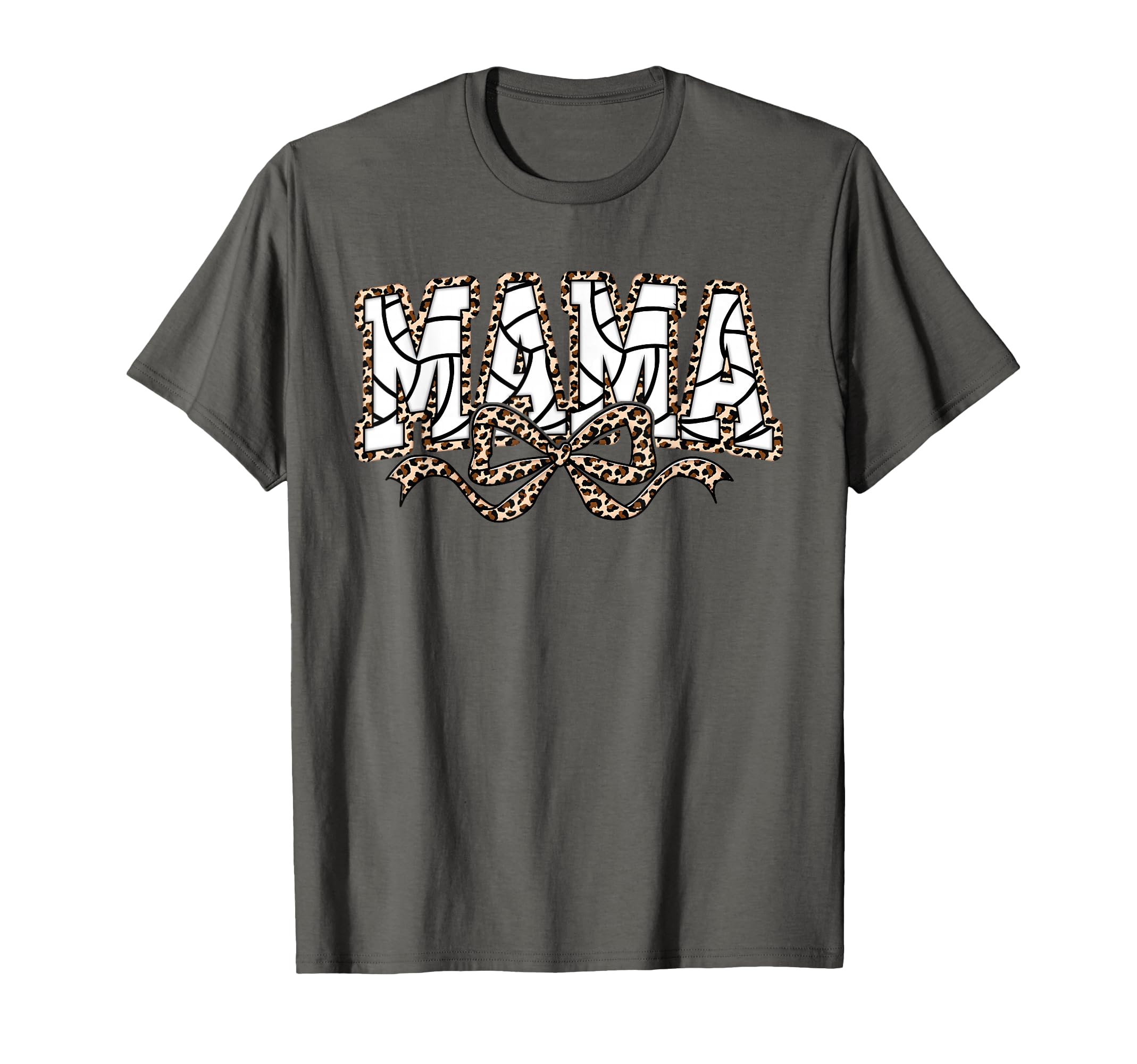 Leopard Volleyball Mama Coquette Bow T-Shirt - Custom Art Print Unisex - T-Shirt, Sweatshirt, Hoodie