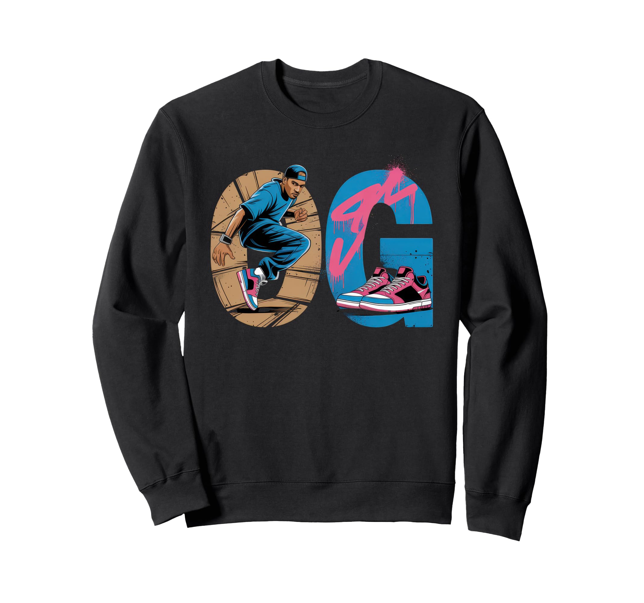 Old School Og Hip Hop Vinyl Cds Sweatshirt - Aesthetic Graphic for Adults - T-Shirt, Sweatshirt, Hoodie