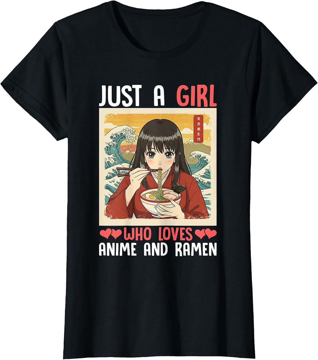 Japanese Otaku Anime Girl Ramen - Adult & Kids T-Shirts, Sweatshirts & Hoodies apparel design preview 1