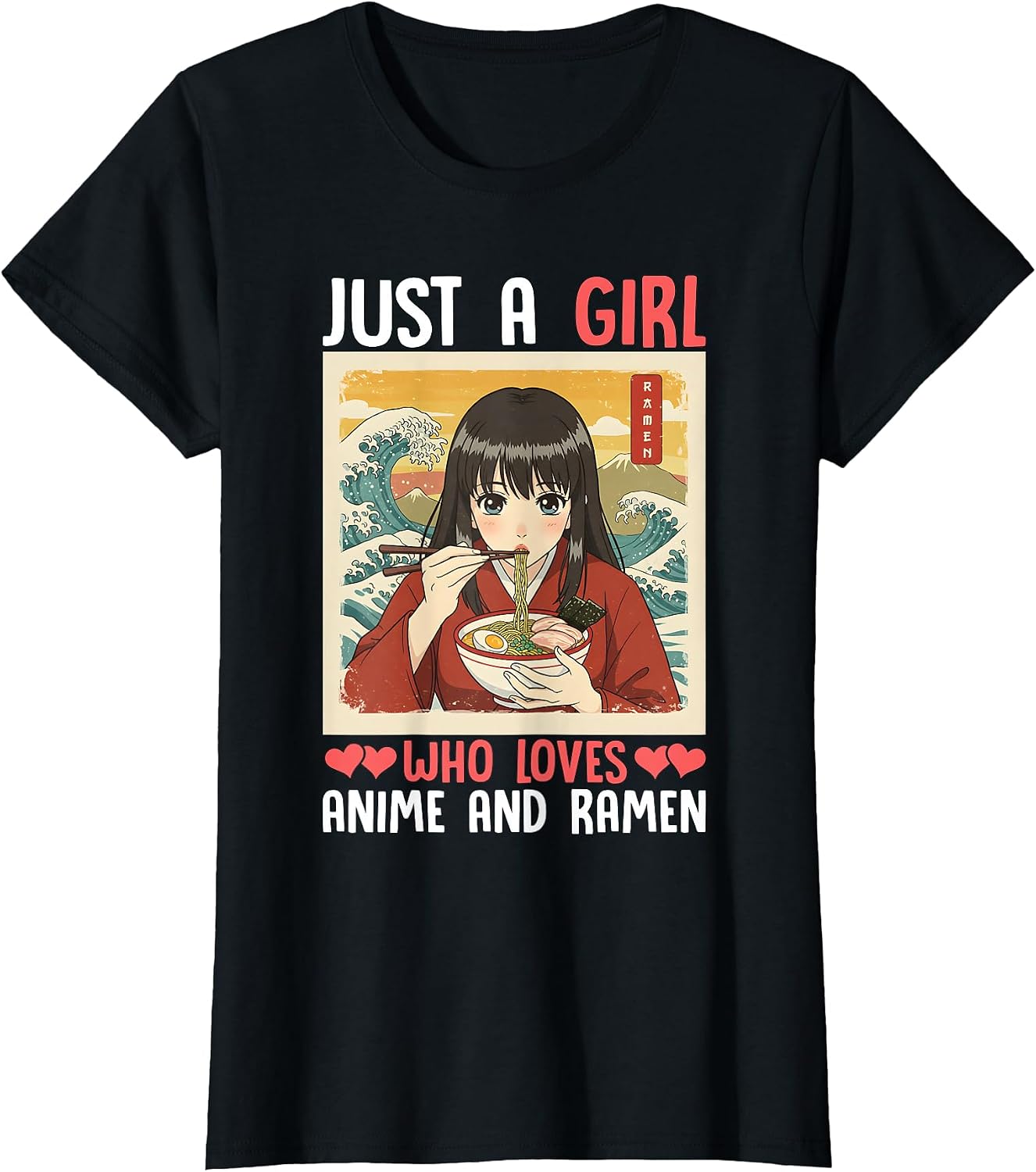 Japanese Otaku Anime Girl Ramen - Adult & Kids T-Shirts, Sweatshirts & Hoodies apparel design preview 1