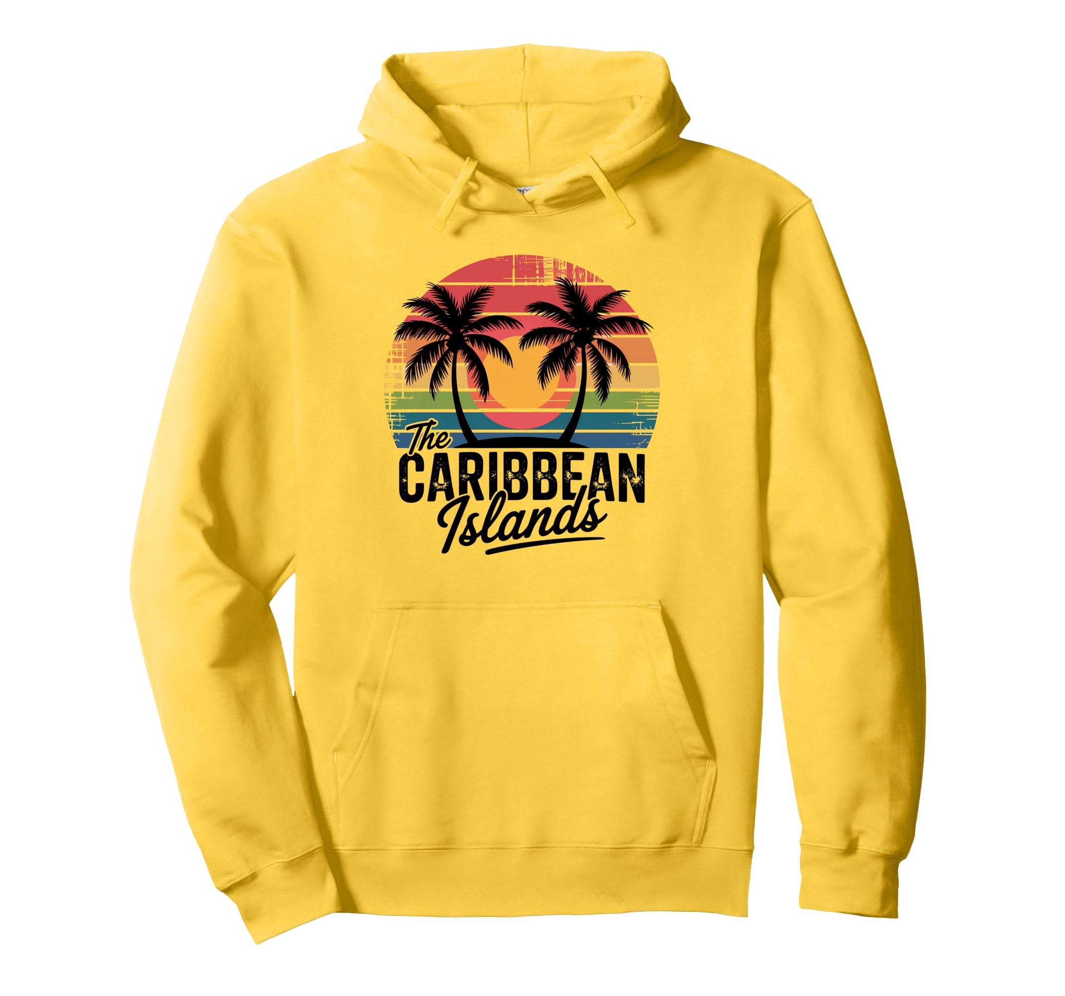 Caribbean Stripes And Sunset Hoodie - Fun Novelty Design for Adults - T-Shirt, Sweatshirt, Hoodie