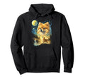 Pomeranian Howling To Moon Meme Funny Hoodie - Aesthetic Graphic Men Women - T-Shirt, Sweatshirt, Hoodie