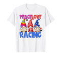 Race Car Driver Funny Gnomes Peace Love T-Shirt - Aesthetic Graphic Unisex - T-Shirt, Sweatshirt, Hoodie