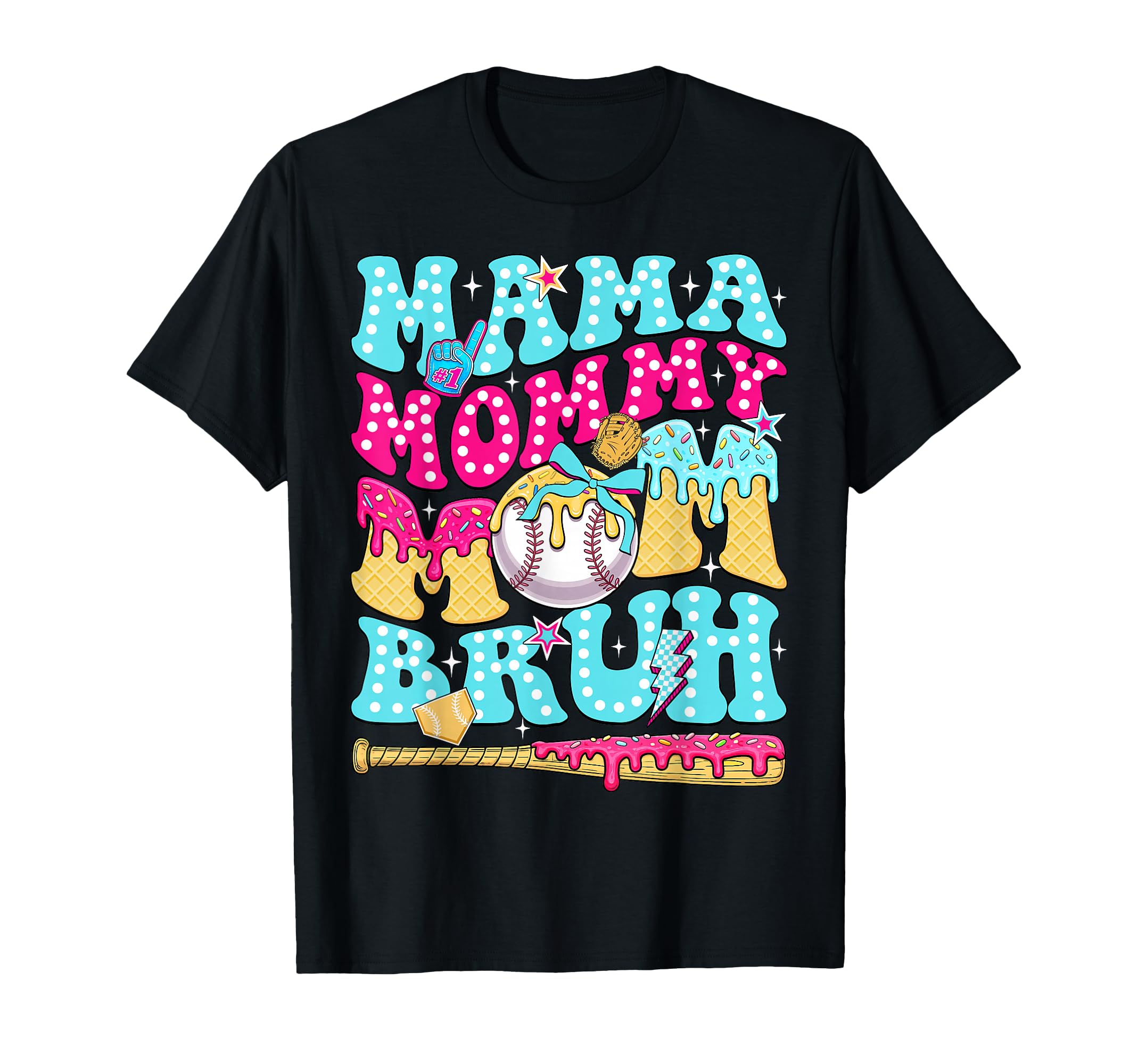 Mama Mommy Mom Bruh Baseball Drip T-Shirt - Aesthetic Graphic for Adults - T-Shirt, Sweatshirt, Hoodie