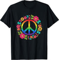 Peace Sign Hippie Floral Retro Rainbow Boho Mosaic - Adult & Kids T-Shirts, Sweatshirts & Hoodies apparel design preview 1