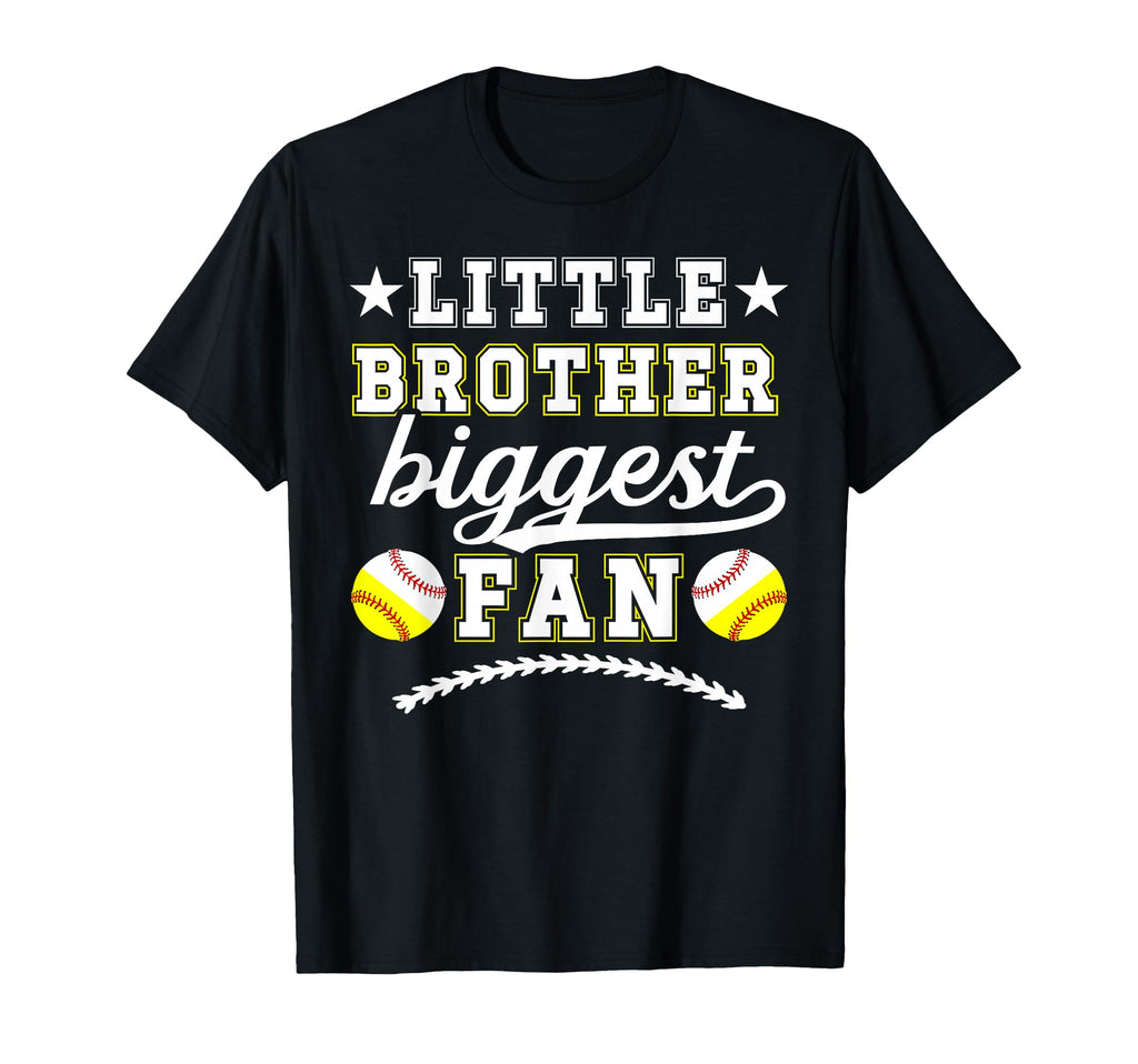 Little Brother Biggest Fan Softball T-Shirt - Minimalist Print Unisex - T-Shirt, Sweatshirt, Hoodie